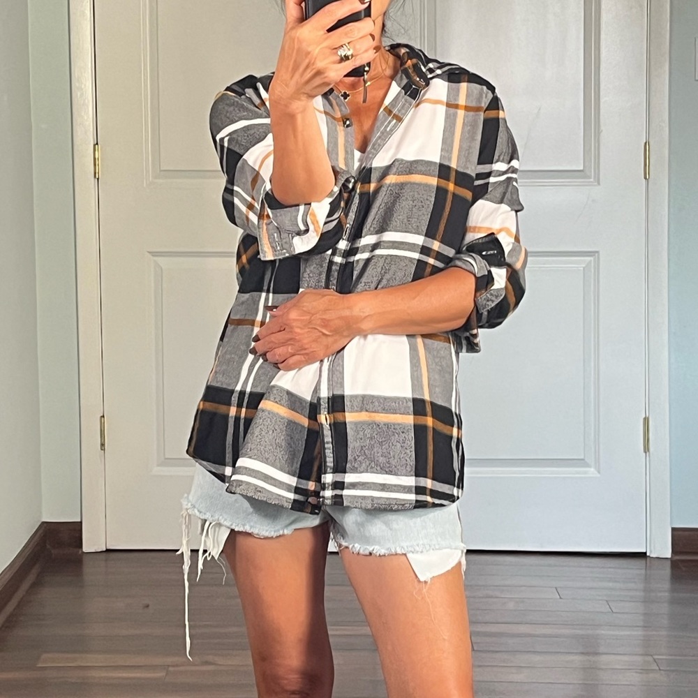 Dickies vintage woman’s flannel plaid Button Down Shirt size S - Picture 5 of 12